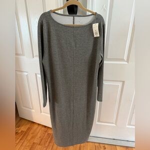 A New Day Gray Sheath Dress Long Sleeve Bateau Neckline